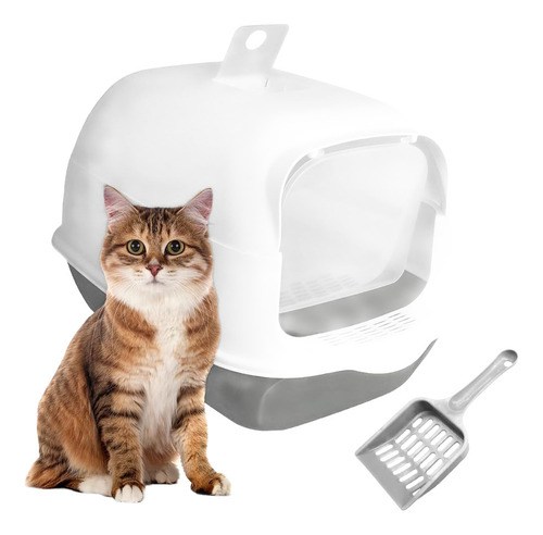 W Caja De Arena For Gatos Cerrada Con Tapa Y Puerta Con