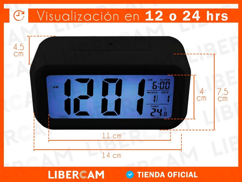 Imagen 4 de 10 de Reloj Despertador Digital Cristal Liquido Alarma Temperatura