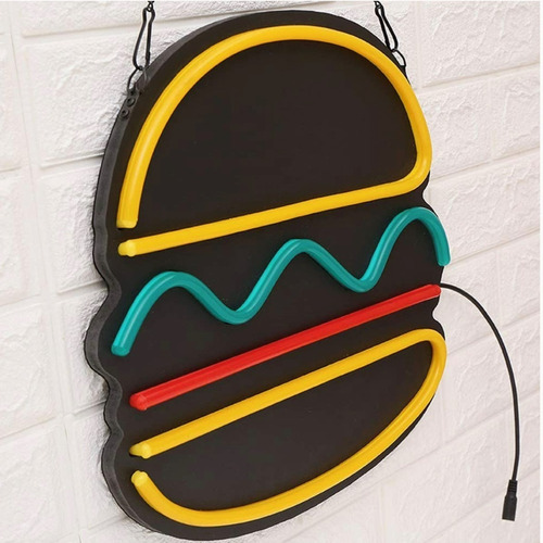 Letrero Forma De Hamburguesa Led Neon Super Brillante