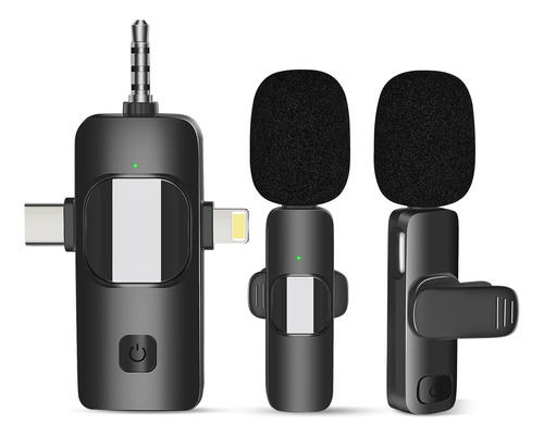 Micrófono Inalámbrico Lavalier 2 Pc, Micrófono De Solapa Par