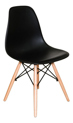 Cadeira Charles Eames Dkr Eiffel Wood Madeira Preta