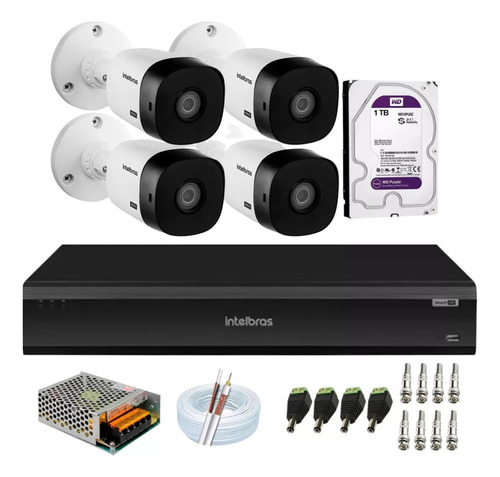 Kit Intelbras 4 Cam 1220b Fullhd Dvr Imhdx 3008 C/1tb Purple