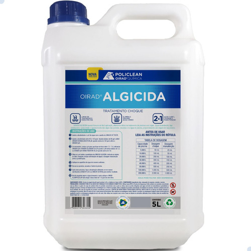 Algicida Choque Elimina Água Verde Algas Da Piscina 5 Litros