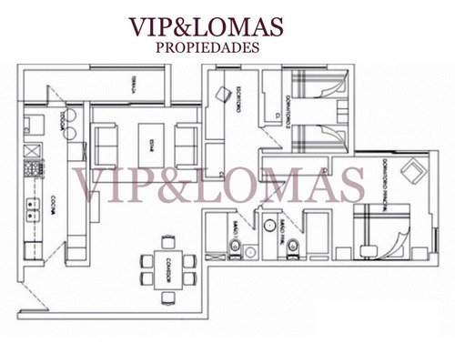 Imagen 2 de 12 de Departamento 87m2 Habitaciones2+2baños+1estacionamto Techado