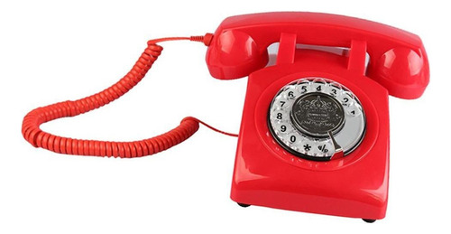 . Teléfono De Marcación De Estilo Clásico Rojo