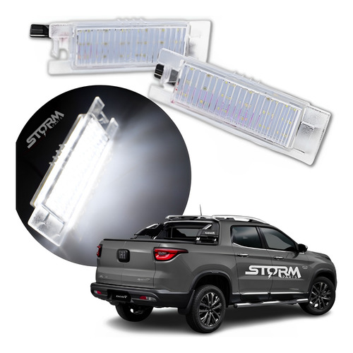 Lanterna Luz Placa Led Iluminação Branca Fiat Toro Par