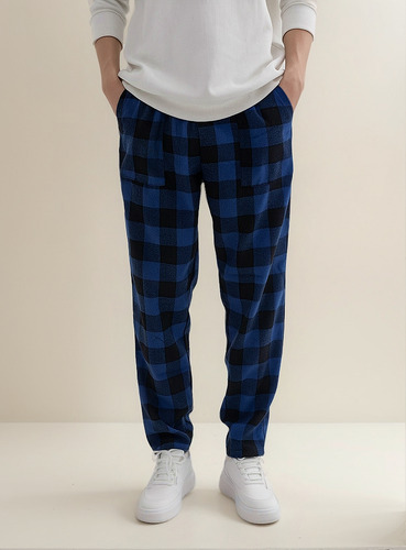 Pantalones De Pijama A Cuadros A Rayas Para Hombre De Moda
