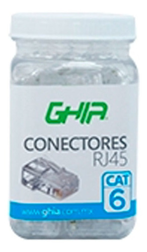 Plug Rj45 Cat6 Utp Blanco Pack 100 Pzas Gcn-002 Ghia