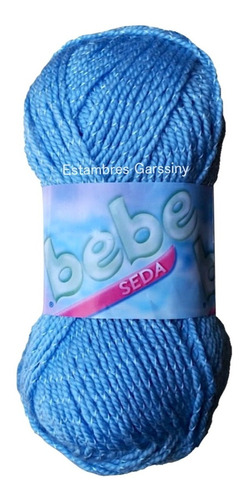 Estambre Bebe Seda Madejas De 100g Color Azul