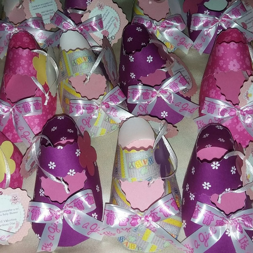 Recuerdito Baby Shower Zapatico Cartulina Nacimiento Bautizo