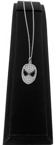 Dije Y Cadena Mascara Spiderman Plata Ley 925