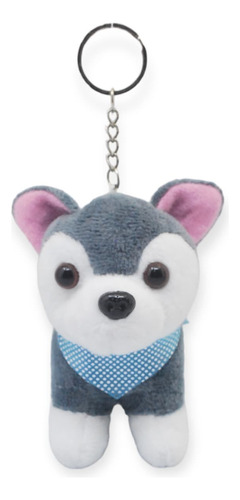 Llavero Perrito Husky De Peluche Suave Juguete De 14cm