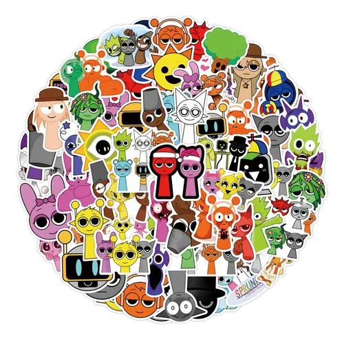 Pegatinas Zcxdf Sprunki, 110 Unidades, Impermeables Para Niñ