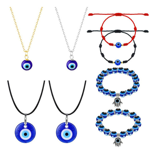 Pulsera Jczr.y Evil Eye Collar Conjunto Azul Turco Evil Eye