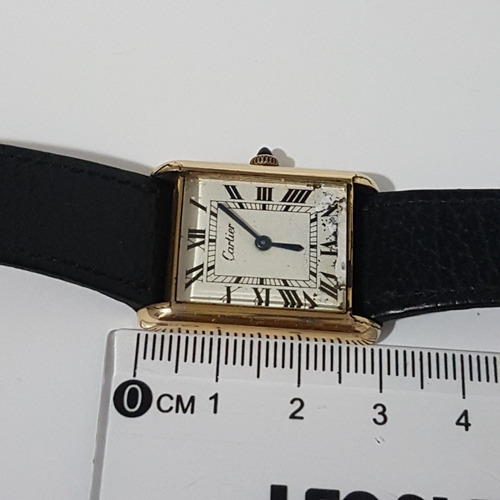 Relogio Cartier Acorda Antigo Do Vovo Todo Em Plaquer M05