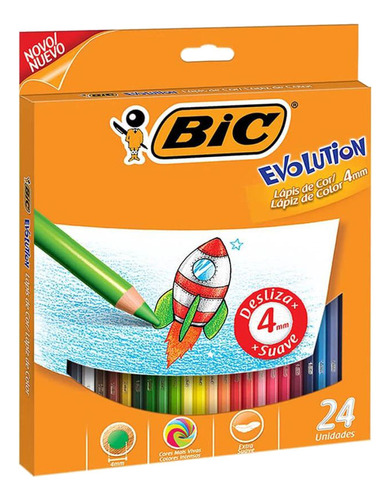 Lápiz Color Bic 24 Evolution Punta 4mm