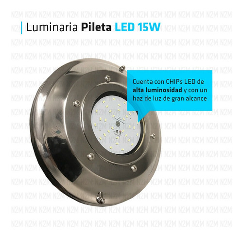 Lampara Luces Led Pileta 15w Luminaria Piscina Rgb Cuotas