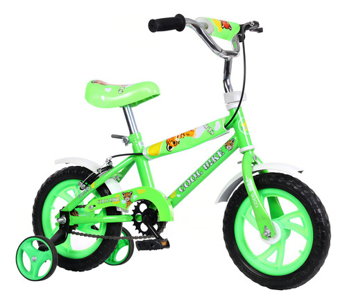 Bicicleta Entrenadora De Niños Aeiou Qk-22 Rodado 16 Cool Color Verde Tamaño Del Cuadro 16