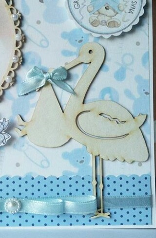 Imagen 5 de 10 de Recuerdos: Baby Shower, Bautizo, Mdf, Cigueña