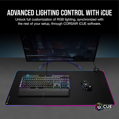 Corsair Mm700 Rgb, Pad De Mouse Para Juego Con Rgb Con Usb