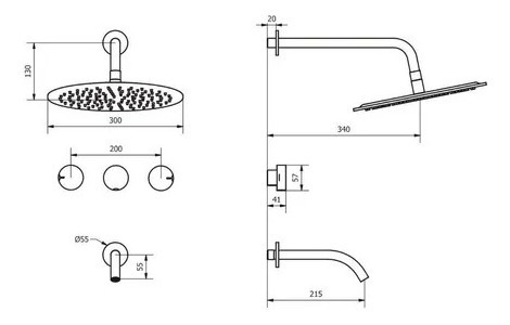 Imagen 3 de 9 de Combo Grifería De Baño Piazza Lounge Lavatorio Ducha Bidet