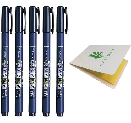 Fudenosuke Fude Brush Pen Hard (gcd-111) X5 Set, Notas ...