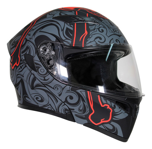      Casco Abatible Unscarred Tribal Skull Con Led