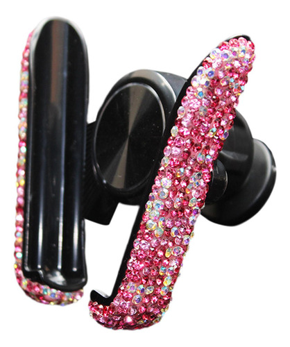 2 Soporte Para Teléfono De Coche Con Diamantes De Rosa Roja