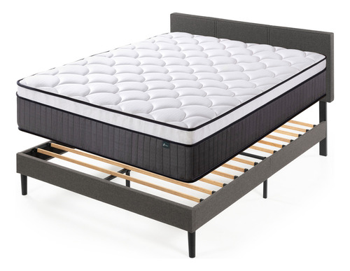 Cama Cambril Zinus Resortes Pocket 2 Plazas 30cms Color Negro