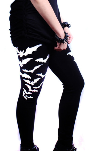 Leggings Murciélagos Bats Moda Alternativa Goth Talla Extra