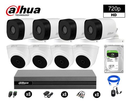 Cámaras Seguridad Dahua Kit 8 Hd 720p + Disco 2tb Hdmi