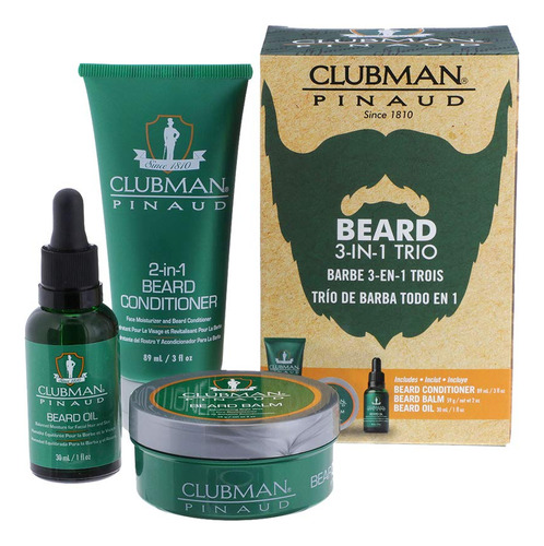 Kit De 3 Piezas De Clubman Beard Kit De 1pcs De Beard Condit