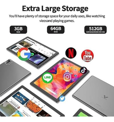 Tableta Volentex De 10 Pulgadas 3gb Ram 64gb Rom 512gb Ampli