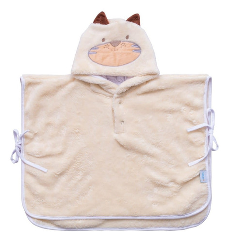 Poncho De Microfibra Com Capuz Bichinho Bebê 0 A 36 Meses Tigre