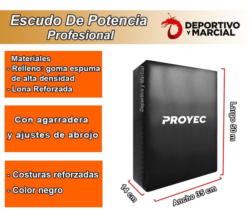 Imagen 3 de 8 de Escudo De Potencia Proyec Profesional Mediano Taekwondo Thai