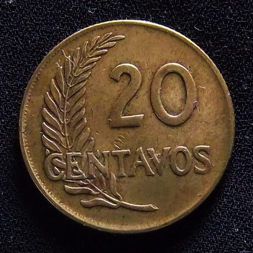 Perú 20 Centavos 1965 Muy Bueno Km 221.2b