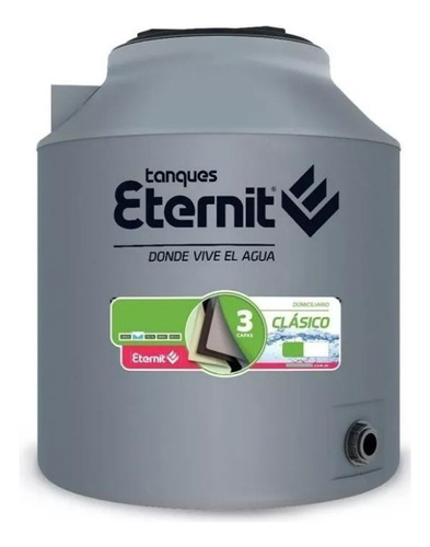 Tanque De Agua Eternit Tricapa Intemperie 300 Litros Color Gris