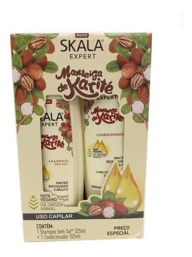 Kit Shampoo, Acondicionador Skala Manteiga De Karite Brillo