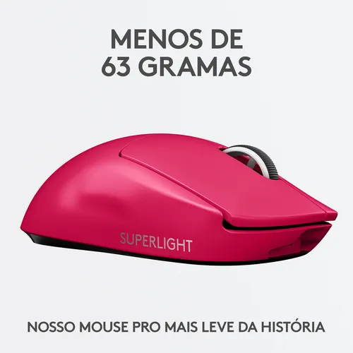Mouse gamer de juego inalámbrico recargable Logitech GPro Series Pro X Superlight 910-005941 rosa