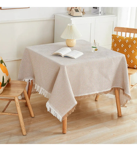 Mantel Rectangular 130x230cm Mantel Borla Algodón De La Mesa