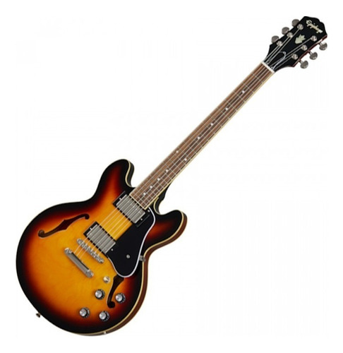 Guitarra Eléctrica EpiPhone Es 339 Vintage Sunburst Color Marrón Oscuro Material Del Diapasón Granadillo Brasileño Orientación De La Mano Diestro