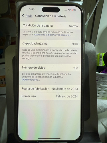 Iphone15 Promax 1tb Impec +apple Clear Case+pulsera Strass Plateado (Usado)