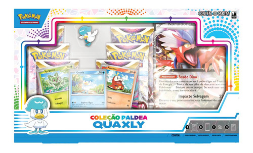 Pokémon Cartas Box Coleção Paldea Quaxly - Copag