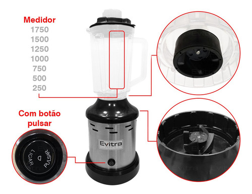 Liquidificador De Alta Rotação Whey Drinks Vitaminas Bares