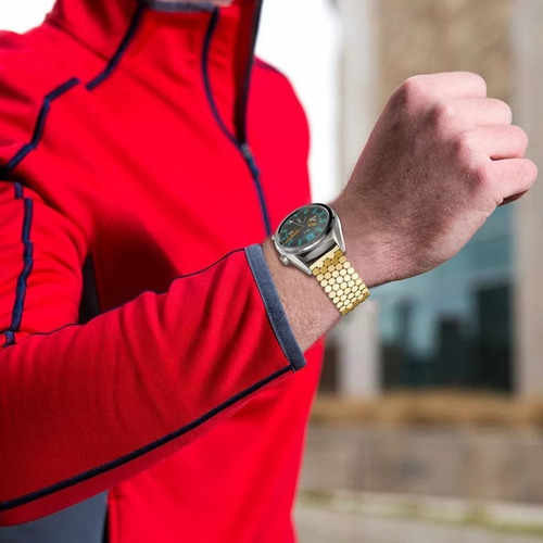 Correa Metal Hexagonal Para Smartwatch Foxbox Sport I29 Rosê Gold 2.2 Cm