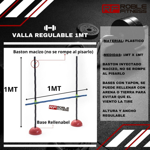 Valla Plastica Regulable 1 Metro Entrenamiento Salto Envios