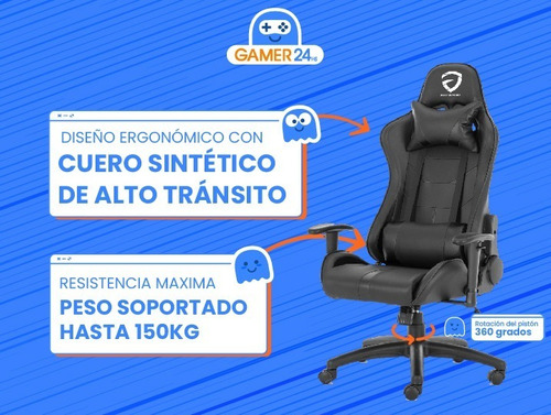 Silla Para Escritorio Gamer Reclinable The Game House Negra