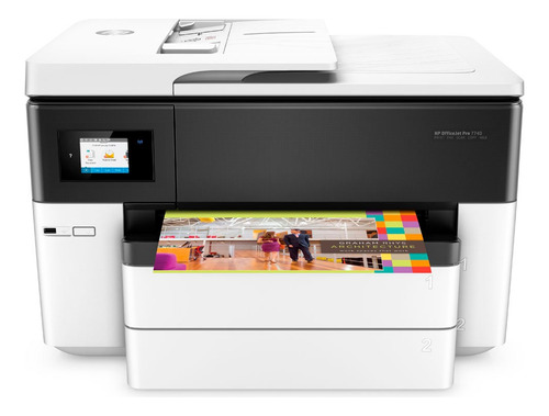 Imp Multifunción A Color Hp Officejet Pro 7740 Con Wifi 220v Blanco/negro