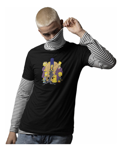 Playera Halloween Locos Adams Simpsons Mujer U Hombre
