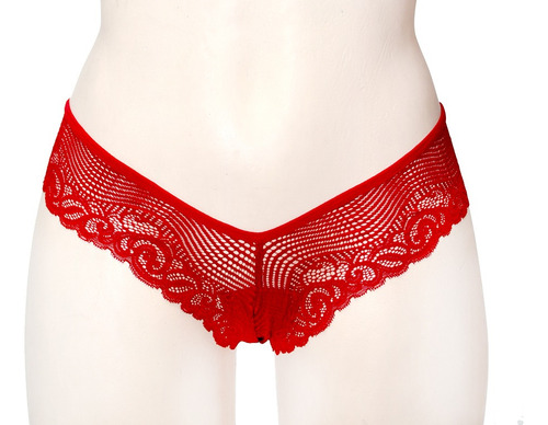 Tanga Corte V De Suave Y Bonito Encaje Co001 Rojo